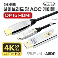 하이브리드 광 DP 1.2 TO HDMI 2.0 4K AOC케이블 80M ML-A8DP080