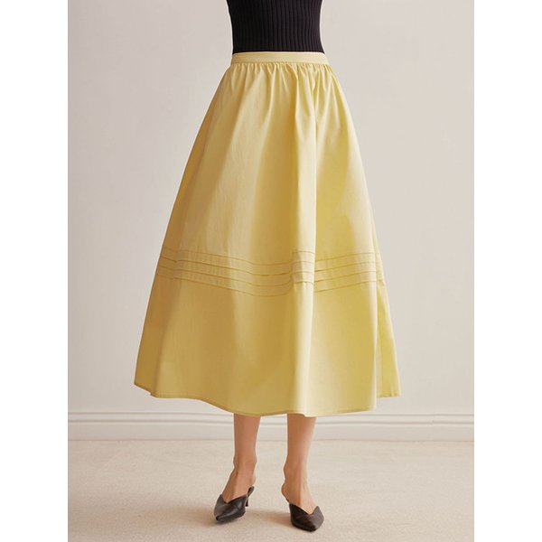 YY_Pleated a-line skirt_2color