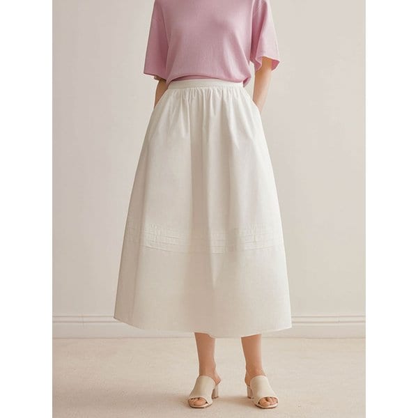 YY_Pleated a-line skirt_2color
