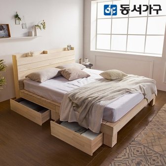 동서가구 내추럴 수납헤드1000 편백나무 ALL 프레임 슈퍼싱글 SS 서랍침대+9존...