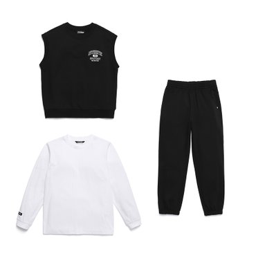 블랙야크키즈 봄.가을 데일리룩으로 활용도 좋은 조끼+라운드티셔츠+조거팬츠 3PCS 세트 [파이널3PCS세트OV]