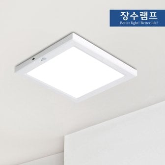 플랜룩스 장수램프 LED센서등 엣지 사각 20W 현관등 조명