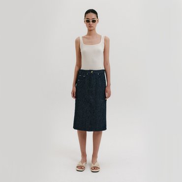 EENK Mid-Length Skirt - Navy Multi