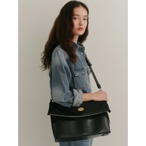 Nylon Cow Messenger Bag (Black)