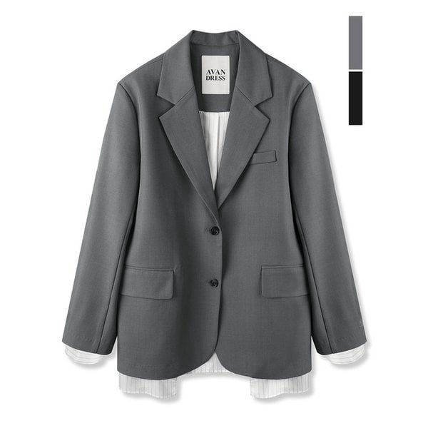 오린 스트라이프 레이어드 싱글 블레이저_2Colors