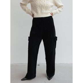 [셀럽 착용] [kotelo] Chenille Cargo Knit Pants  Black (WE3Y5UT125)