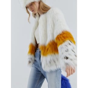 GISELLE POP point fur jacket [sun flower]