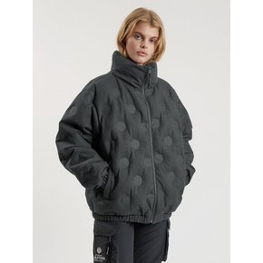 CIRCLE EMBO WOOLIKE RDS DOWN JACKET-DARK GREY