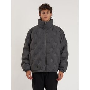 CIRCLE EMBO WOOLIKE RDS DOWN JACKET-DARK GREY