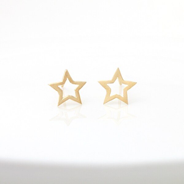 14K Gold 미니 데일리 심플 베이직 금 귀걸이 스타라인