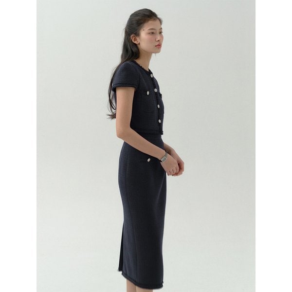 Bibi Tweed Skirt-Long(2Color)