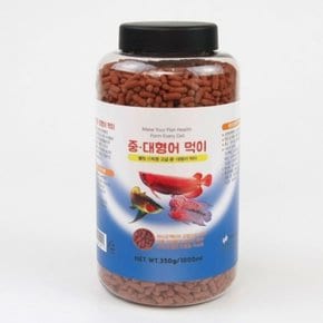 다팜아쿠아 YB무역 중대형어 먹이 사료 350g 1000ml 1L