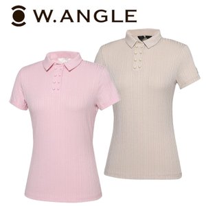 와이드앵글 22년 SS 여성 CF 변형 버튼 리본 포인트 티셔츠 WWM22244 베이지(E2), 핑크(P1)