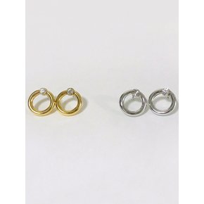 Simple Cubic Bold Ring Earring