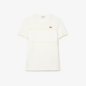 라코스테 [시흥점] 여성 배색 포인트 피케 반팔 티셔츠 TF5596-53G