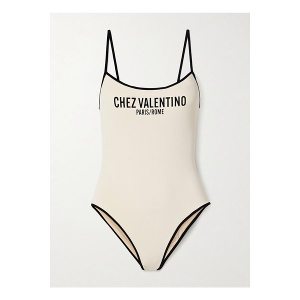 프린트 와플 니트 스윔수트 베이지 46376663162855090