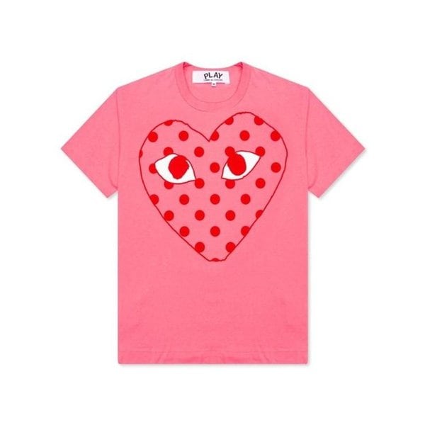 26SS 꼼데가르송 반팔 티셔츠 AX T276 051 3 PINK RED DOM