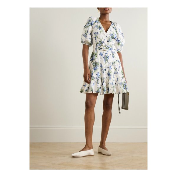 베로니카비어드 드웨이 벨트 티어드 플로럴 코튼 거즈 미니 드레스 1647597336245452