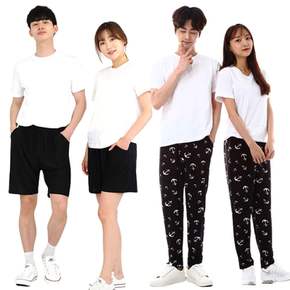 쿨바지 쿨반바지 여름 남성 여성 바지 7부 고무줄바지