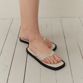 Tie flip flops Ivory