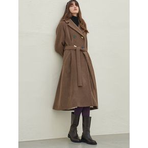 CASH DOUBLE FLARE COAT_BROWN