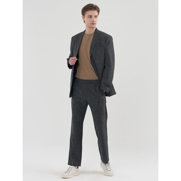 [M~5XL]린넨라이크 루즈핏 셋업 블레이저_카키