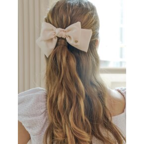 mari ribbon hairpin_ivory