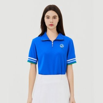 MARTINE GOLF [정상가 258000원]여성 하프집업 반팔 티셔츠 블루 (QW0EKS20943)