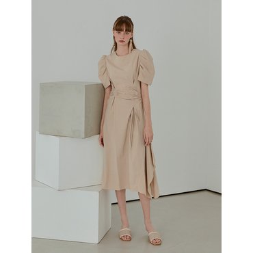 에트몽 [단독]Pintuck String Dress, Beige