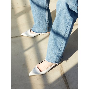 블랑수블랑 Nana Slingback Flats Leather White