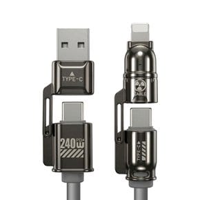 4in1 고속 충전케이블 240W 1미터 / 멀티케이블 PD A C 8PIN