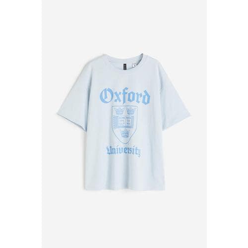 오버사이즈 프린트 티셔츠 라이트 블루/Oxford University 1163120016