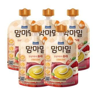 맘마밀 이유식 퓨레 사과와고구마 100g 5팩  6개월 _P306942239