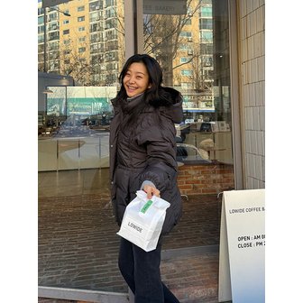 구호 플러스 Hooded Midi Puffer Down  Ash (KE5Y38M014)