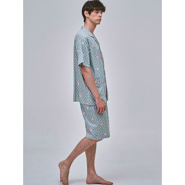 텐셀 모달 원더랜드래빗 반팔 세트 남성 잠옷