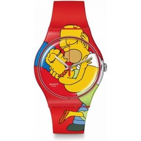 스와치 시계 남성 Simpsons Swett Embrace Edition 발렌타인 데이 SO29Z120 클래식 229256