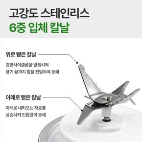스텐 6중 분쇄형 톱날 휴대용 텀블러 믹서기 얼음 쉐이커 트라이탄 무선 블렌더