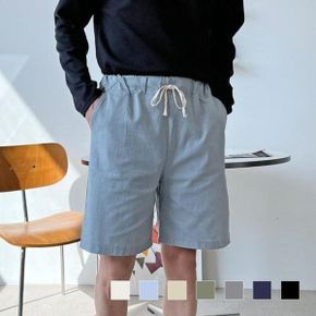 남자 바지 하프 SS 마원단 린넨 면원단 반바지_P344494625