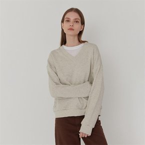 V-NECK SWEATSHIRT OATMEAL