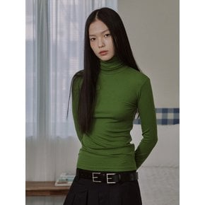 ESSENTIAL RIBBED WOOL TURTLENECK / GREEN