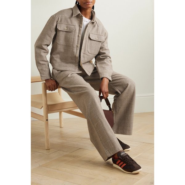 데니미스트 크롭 패디드 체크 헤링본 울 혼방 재킷 탠 브라운 1647597316259797