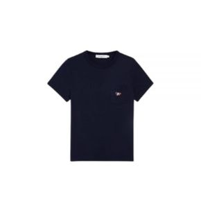 메종키츠네 TEE-SHIRT TRICOLOR FOX PATCH (FW00107KJ0010-NAP480) (트리컬러 폭