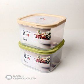 소담정사각 밀폐용기 2호 베이지