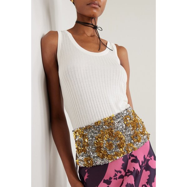 비즈 시퀸 플로럴 튤 새틴 벨트 46376663162958998