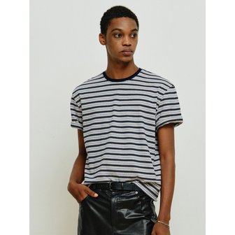 미나브 스트라이프 크롭 반팔 티셔츠 [아이보리]