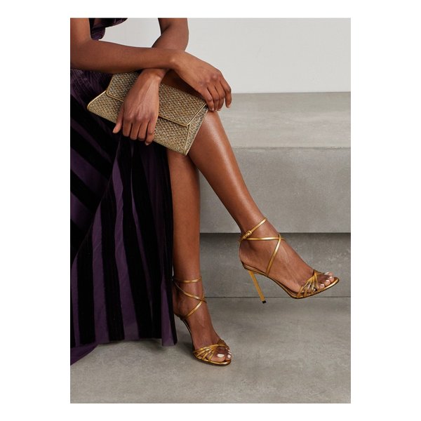 메탈릭 리자드 이펙트 가죽 샌들 골드 1647597349364195