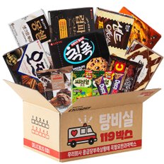 [119과자박스] 탕비실간식 사무실간식 초코과자 12p (총1533g) 칙촉 오뜨 몽쉘 초코칩 ABC초콜릿 타타와