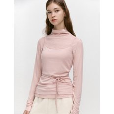 Cowl Neck T-shirts (Bustier Set) PINK