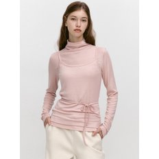 Cowl Neck T-shirts (Bustier Set) PINK