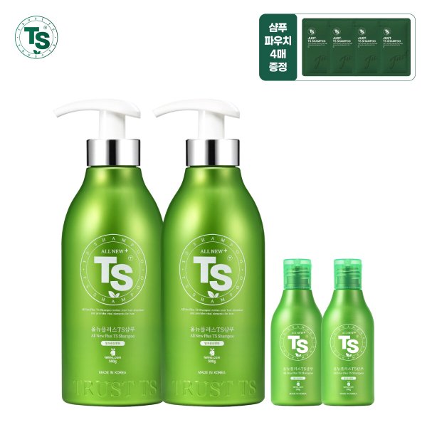 올뉴플러스 샴푸 총 1224g 패키지 ( 500g*2+100g*2+저스트샴푸 6g*4)
